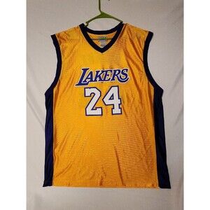 NBA Kobe Bryant #24 LA Lakers Jersey Gold Purple Men's XL 2-Sided Basketball